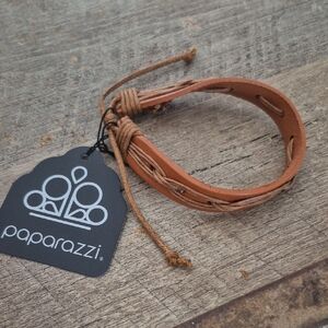 Paparazzi Tan Leather Bracelet